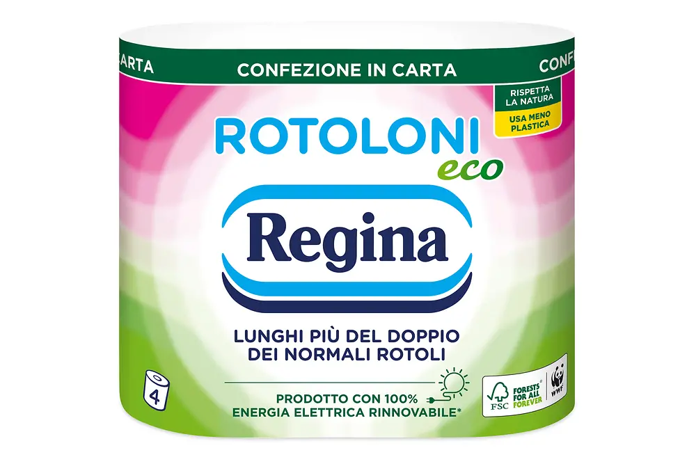 Sofidel, a globally leading manufacturer for tissue paper, was looking for a more sustainable primary packaging for its toilet paper brand Regina by redesigning it by replacing the PE film with a paper wrap.