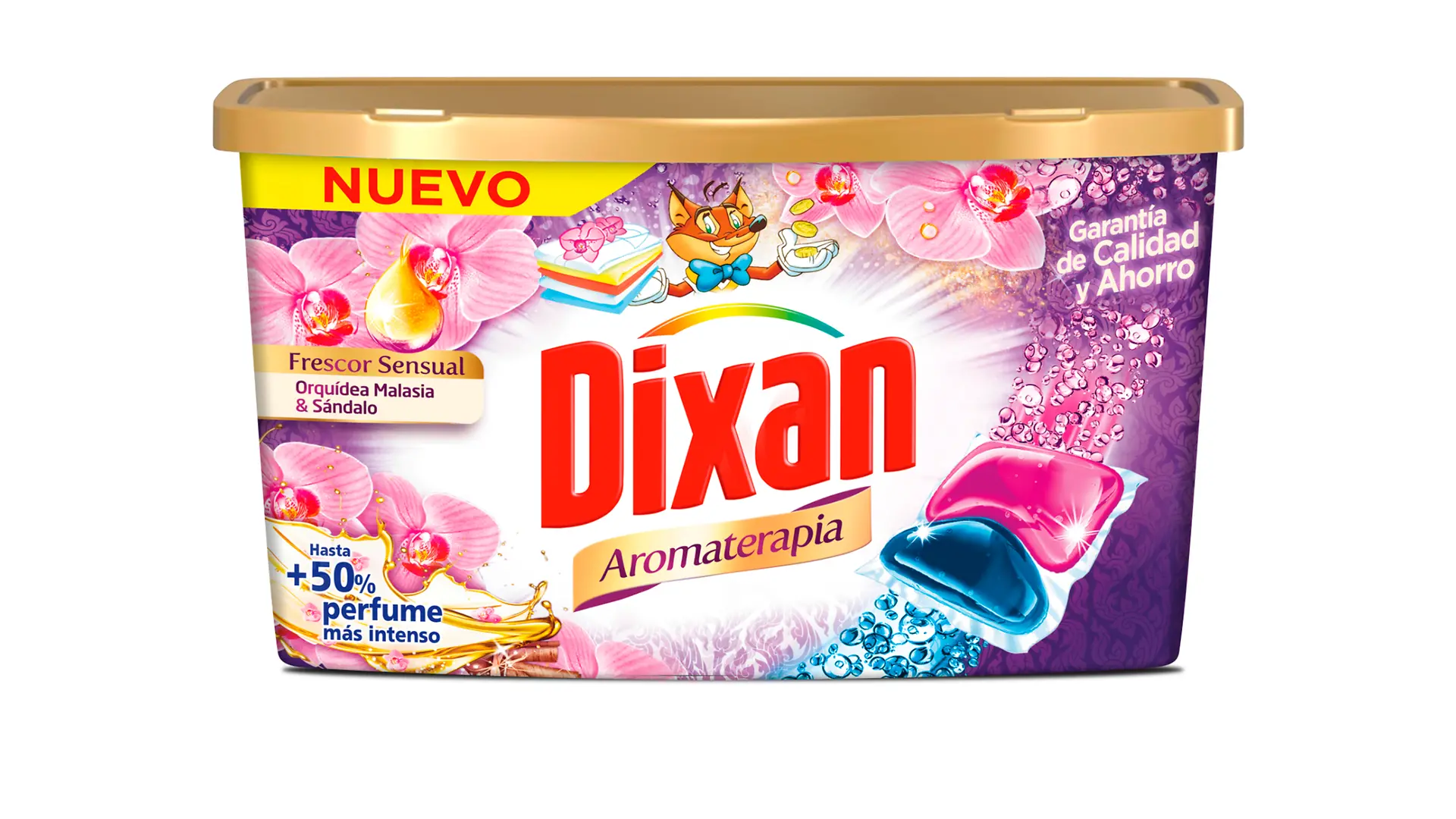 Dixan Aromaterapia en cápsulas: Frescor Sensual ‘Orquídea Malasia & Sándalo’