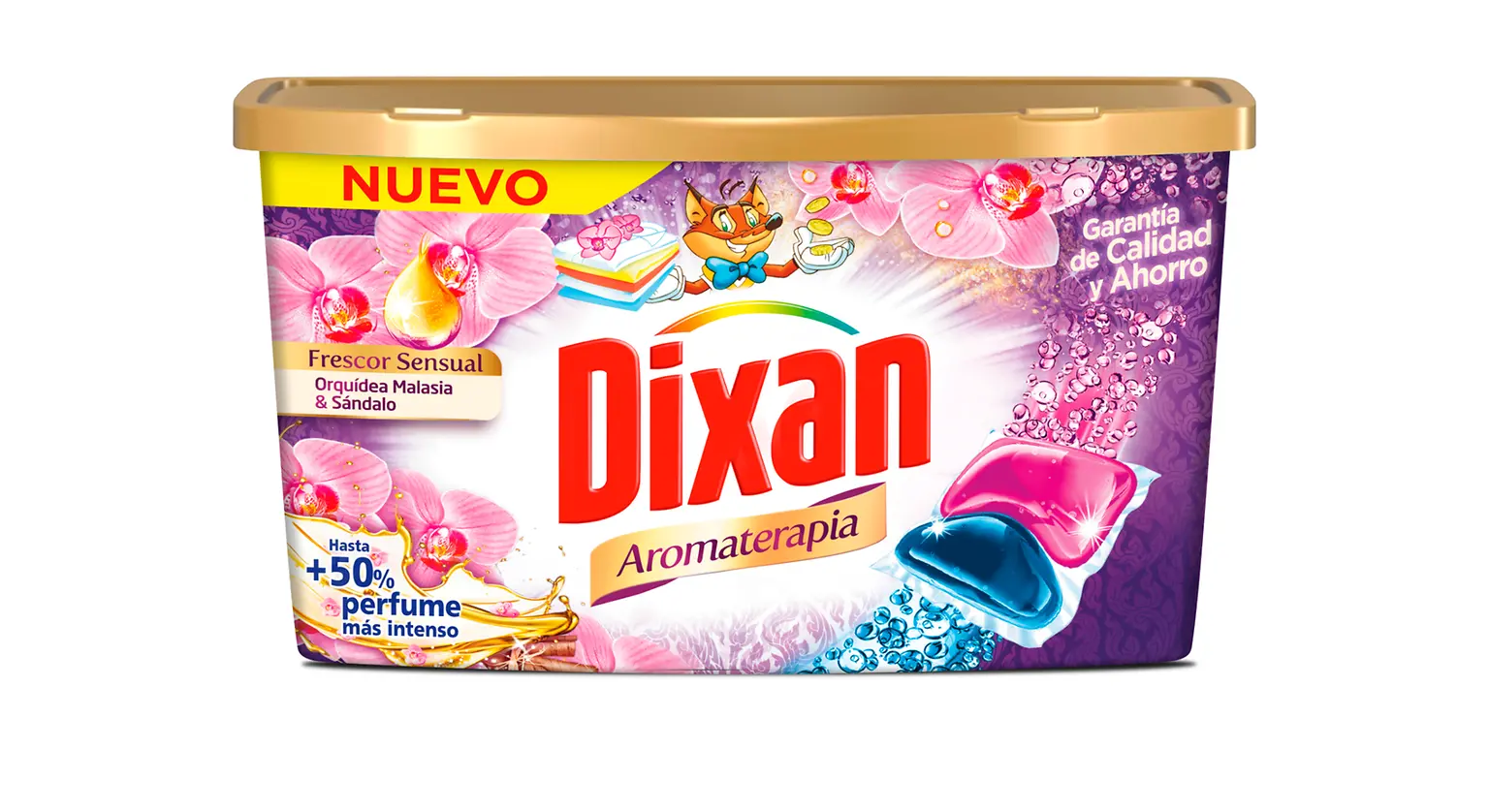 Dixan Aromaterapia en cápsulas: Frescor Sensual ‘Orquídea Malasia & Sándalo’