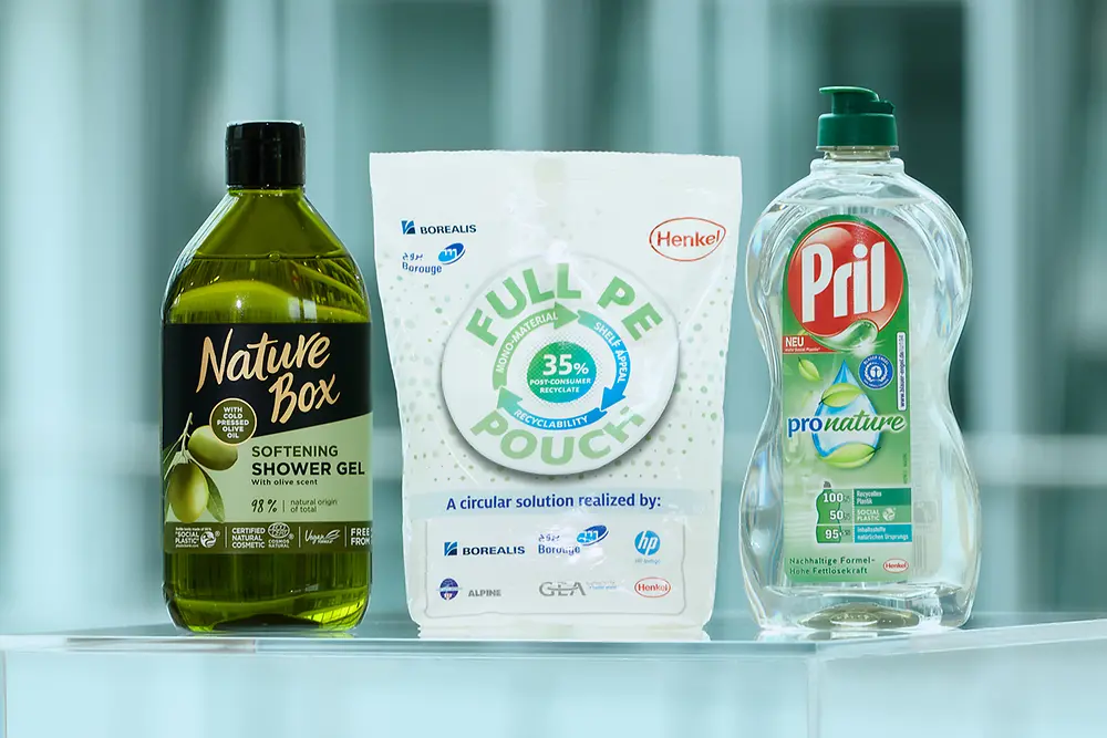 Drei nachhaltige Henkel-Produktverpackungen