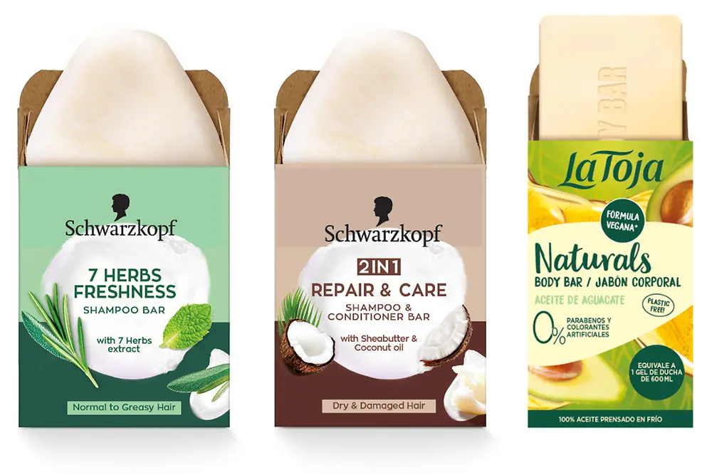 Champús sólidos de Schwarzkopf y pastilla de jabón de La Toja