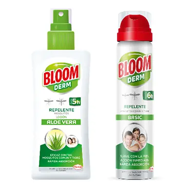 Bloom Derm Loción Aloe Vera y Bloom Derm Aerosol