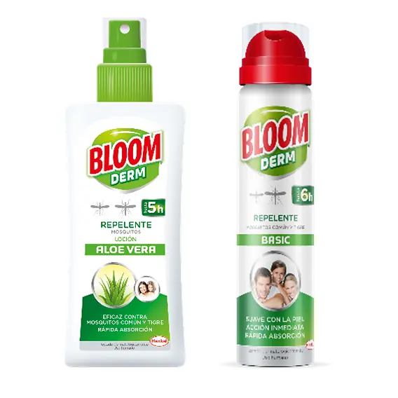 Bloom Derm Loción Aloe Vera y Bloom Derm Aerosol