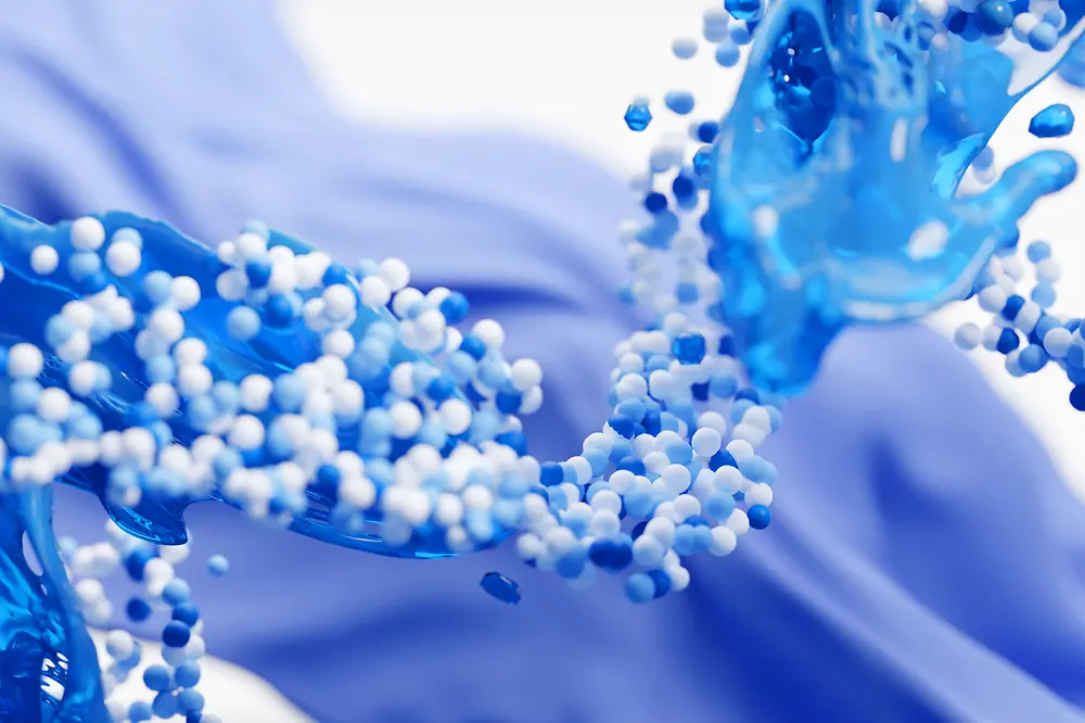 Imagen abstracta en colores azules que simboliza un proceso de lavado