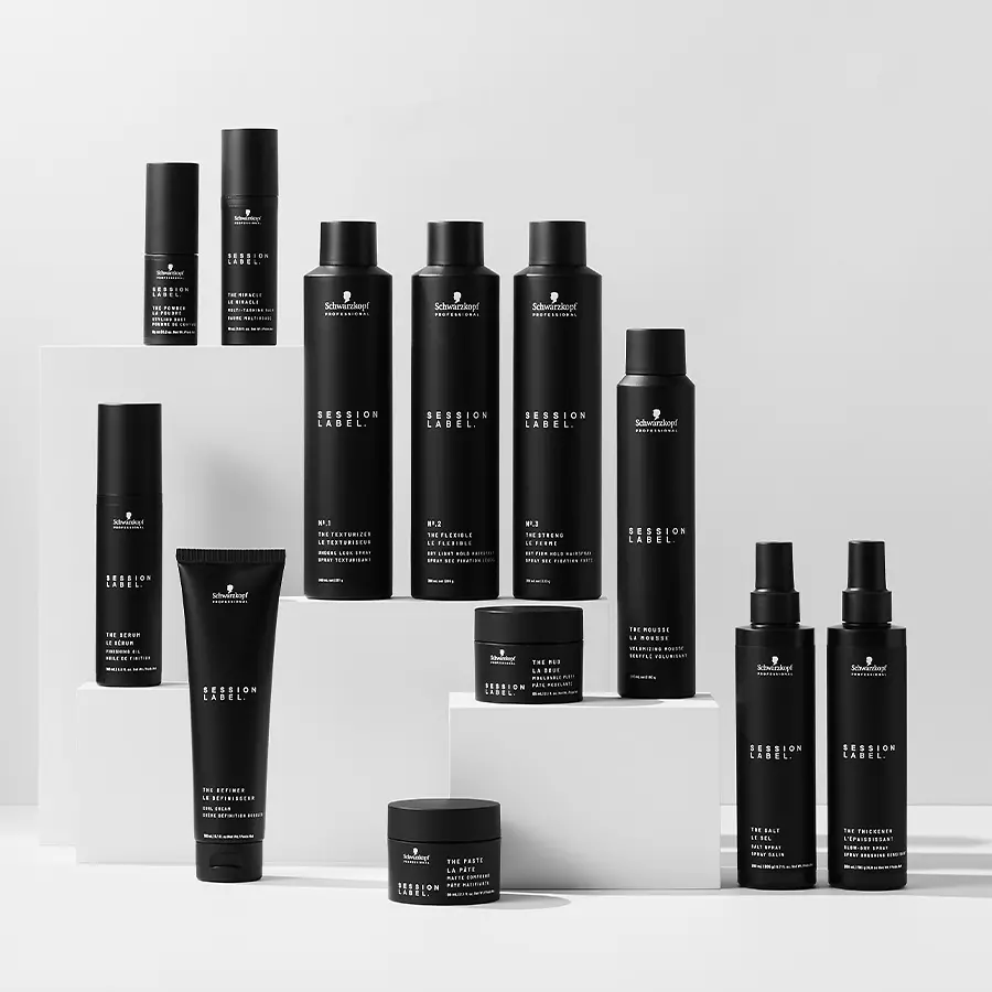 Diferentes productos de Schwarzkopf Professional Session Label