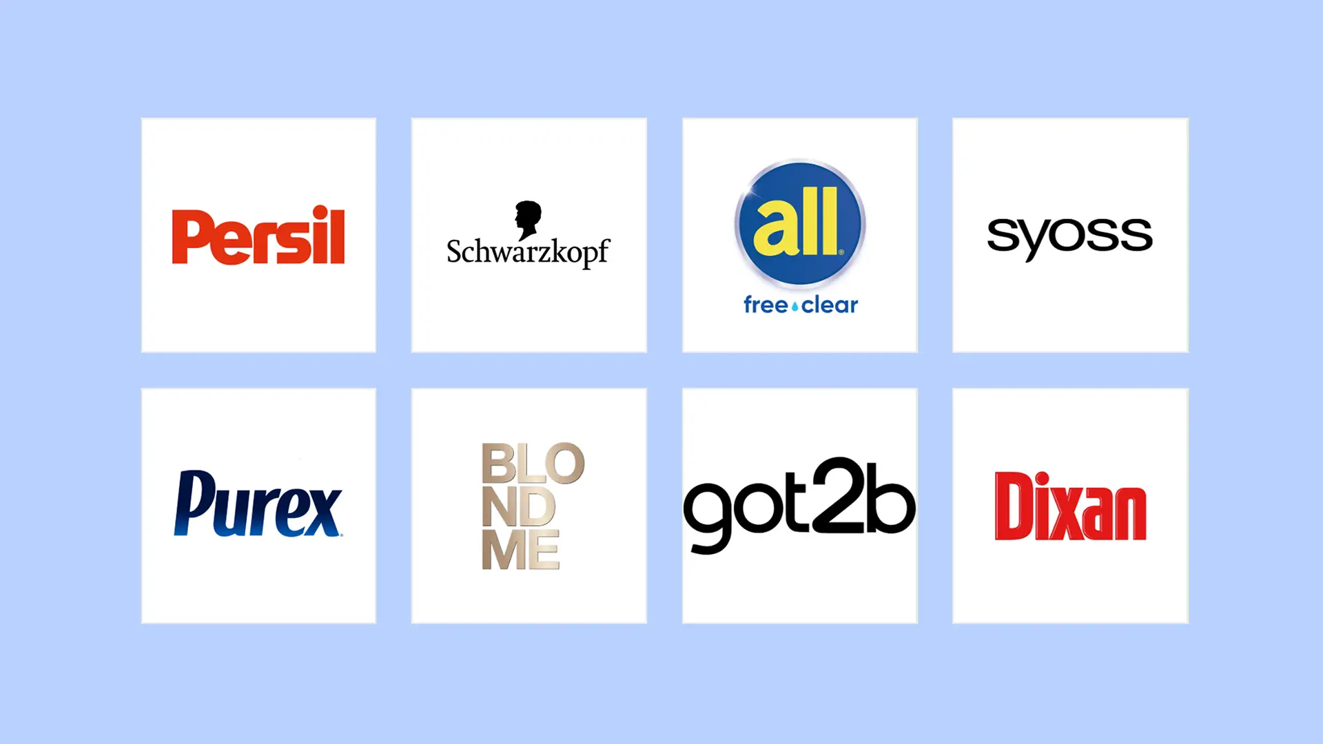 Una selección de logotipos de Henkel Consumer Brands.