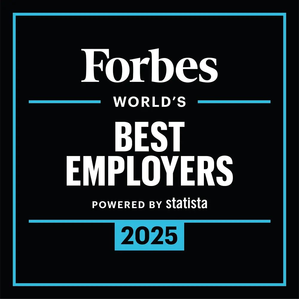 Logotipo del premio Forbes World's Best Employers.