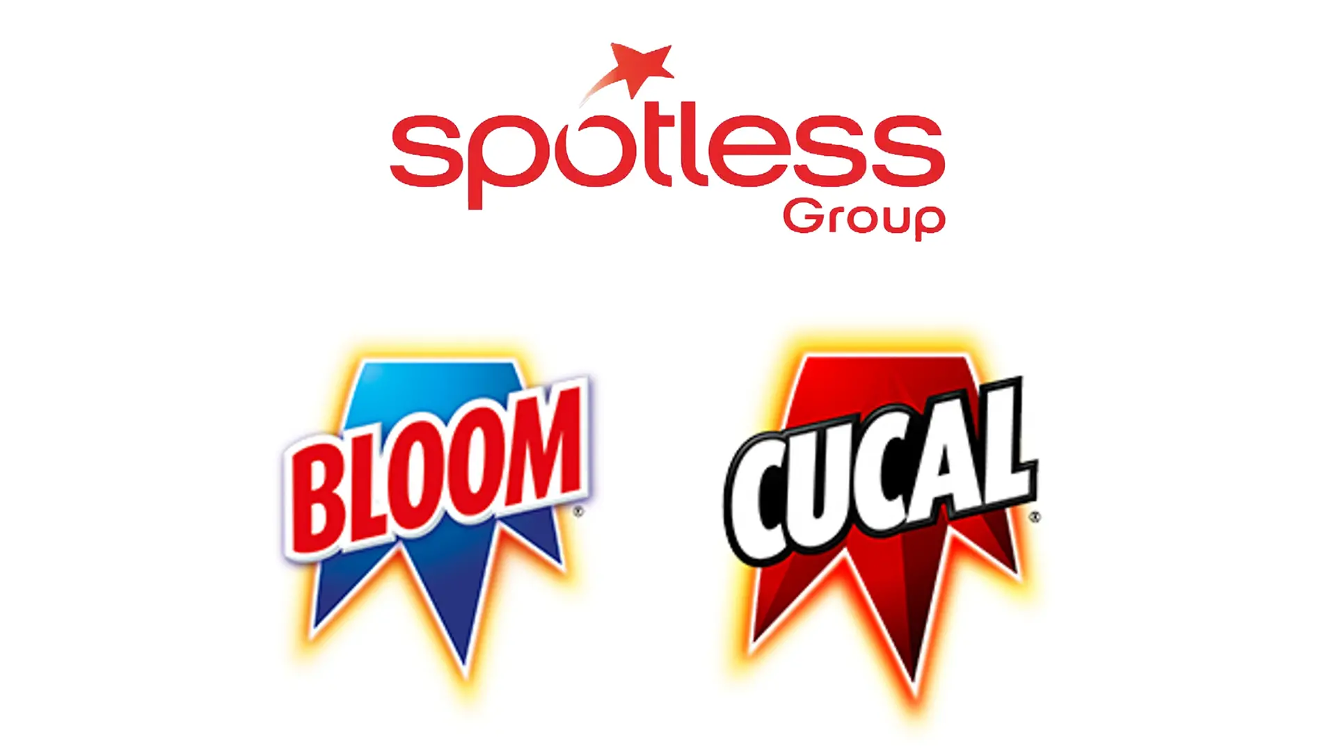 Logos de Spotless Group, Bloom y Cucal tras la adquisición por Henkel.