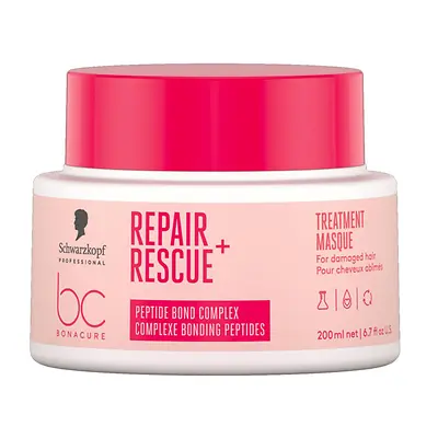 Tarro de Bonacure Repair Rescue Tratamiento, diseñado para mejorar la calidad y elasticidad del cabello.