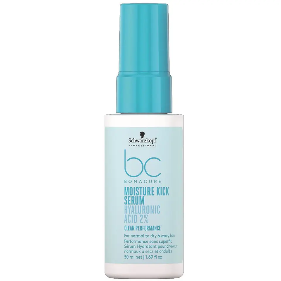 Botella de Bonacure Moisture Kick Acondicionador para proporcionar hidratación y suavidad al cabello.