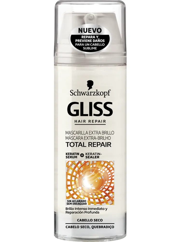 Mascarilla extra brillo Gliss Total Repair 
