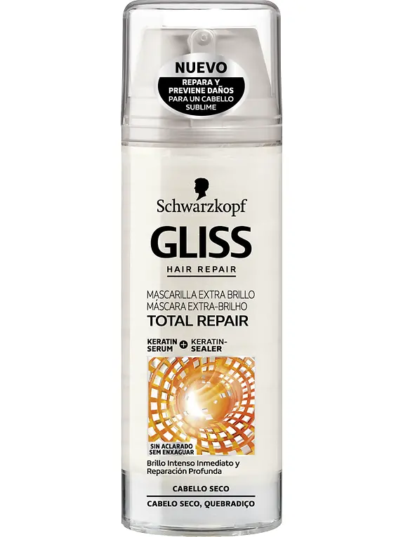 Mascarilla extra brillo Gliss Total Repair 