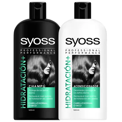 GAMA SYOSS HIDRATACIÓN+. Equilibra el nivel óptimo de hidratación del cabello sin apelmazarlo lavado tras lavado.